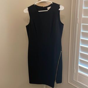 Milly black sleeveless dress with gold accents